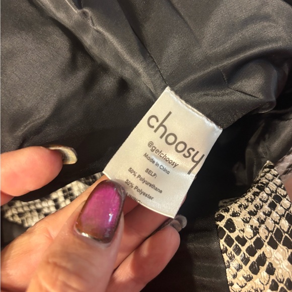 Choosy Snake Print Faux Leather Trench Jacket NWT - Picture 10 of 10